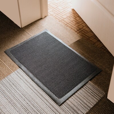 Floortex Doortex Meshmat Indoor Entrance Mat, 24 x 16, Metallic Gray (NREMFLYV0014)