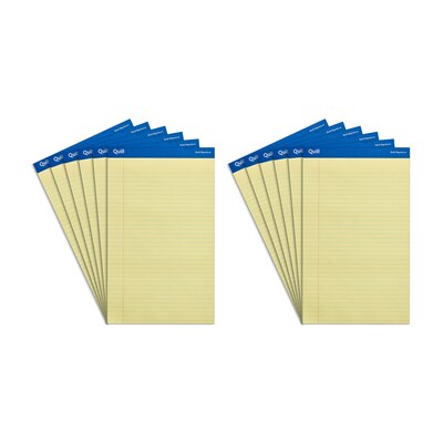 Quill Brand® Gold Signature Premium Series Legal Pad, 8-1/2" x 14", Wide Ruled, Yellow, 50 Sheets/Pad, 12 Pads/Pack (742272)