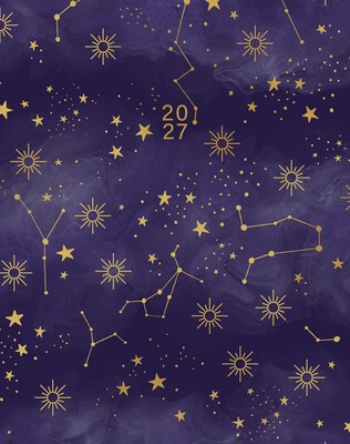 2027 Willow Creek Starry Night 7.5 x 9.5 Monthly Desk Calendar, Assorted Colors (66409)