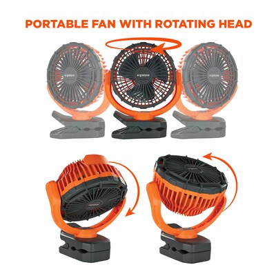 Ergodyne Chill-Its 6090 9.5 Clip Fan, 2-Speed, Orange (12800)