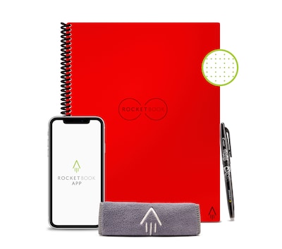Rocketbook Core Reusable Smart Notebook, 8.5" x 11", Dot-Grid Ruled, 32 Pages, Red (EVR-L-RC-CBG-FR)