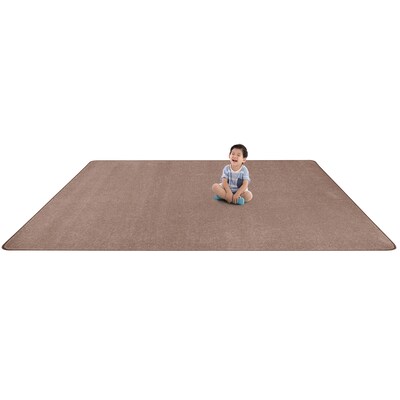 Joy Carpets Endurance Polyester 4' x 6' Machine Tufted Rug, Taupe (80N-09)