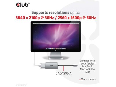 Club 3D USB C to DVI-D Adapter, Male to Female, Silver (CAC-1510)