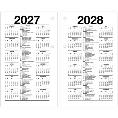 2026 AT-A-GLANCE 6" x 3.5" Daily Calendar Refill Pages, White/Black (E717T-50-26)