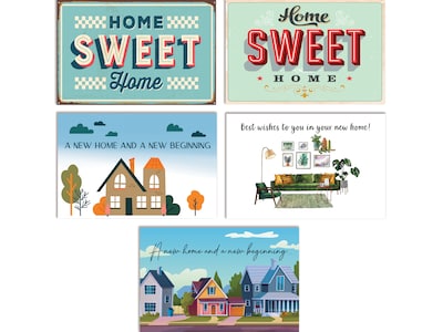 Better Office New Home Congratulations Cards with Envelopes, 4 x 6, Assorted Colors, 50/Pack (6462