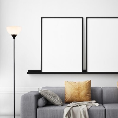 Newhouse Lighting Charles Torchiere Floor Lamp, Black (NHFL-CH-BK)