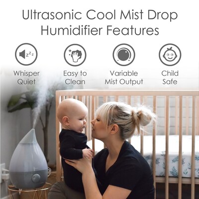 Crane Drop Ultrasonic Cool Mist Humidifier Grey (EE-5301GR)