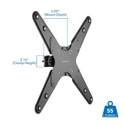 Mount-It! TV Pole Mount for 32" to 55" TVs, Holds up to 55 lbs. Max., Black (MI-390XL)