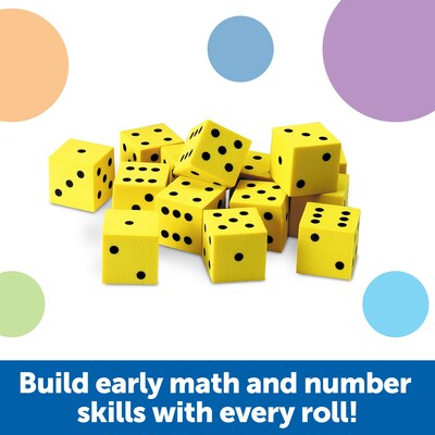 Learning Resources Hands-On Soft Dot Dice Bucket Manipulative, Yellow, Set of 200 (LER6351)