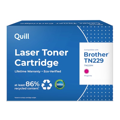 Quill TN229 Remanufactured Magenta Standard Yield Toner Cartridge Replaces Brother TN229M, Prints up to 1,200 pages (QUL201682P)
