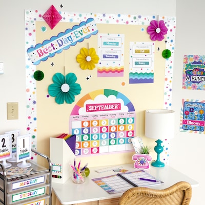 Carson-Dellosa Happily Ever Elementary Retro Remix Calendar Bulletin Board Set (110593)