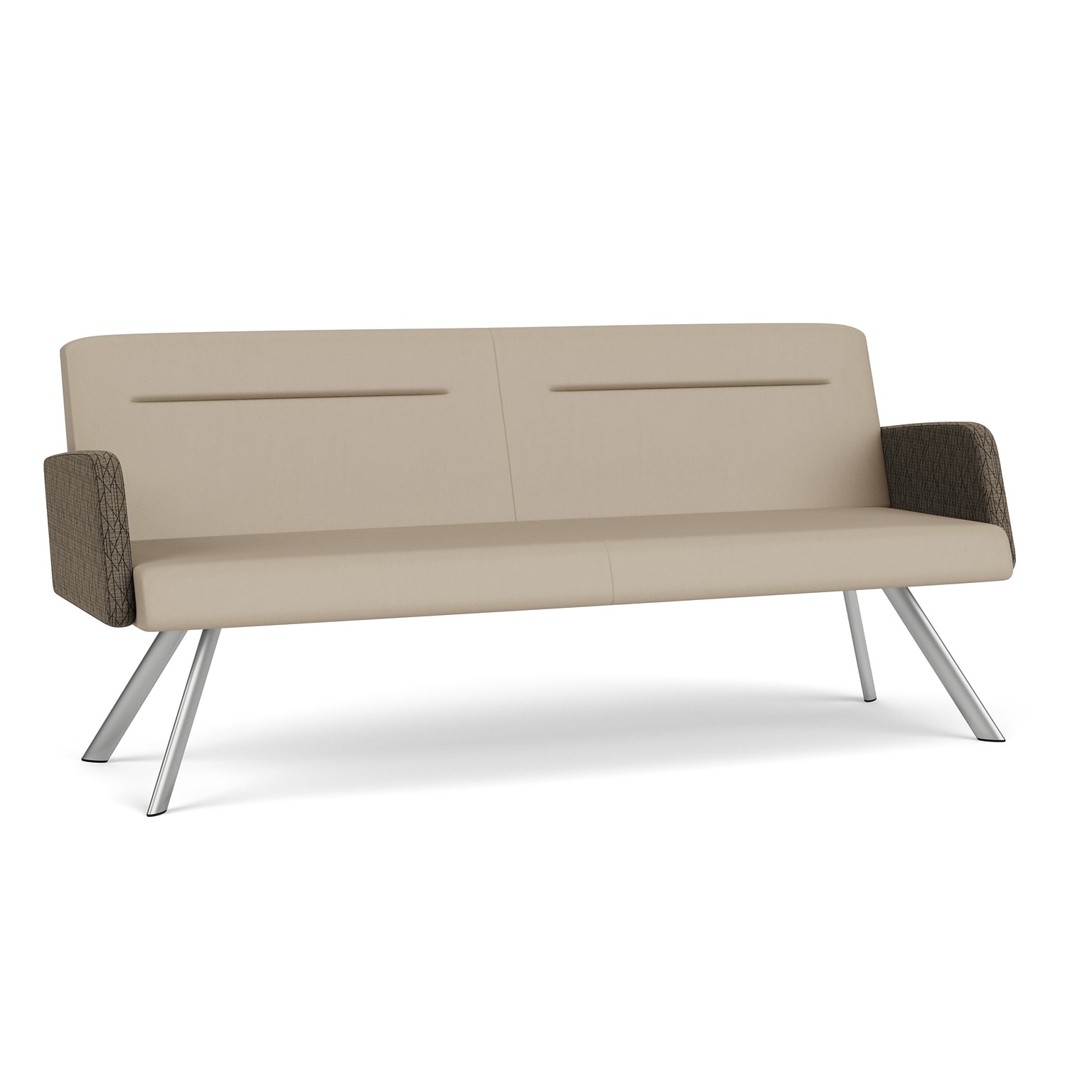 Lesro Willow 76W Vinyl Sofa, Patriot Plus Concrete/Adler Peppercorn/Silver (WL1601.SSV-02PPCN.03PPCN.04ADPN)
