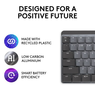 Logitech MX Mechanical Tactile Quiet Wireless Ergonomic Keyboard, Graphite (920-010547)