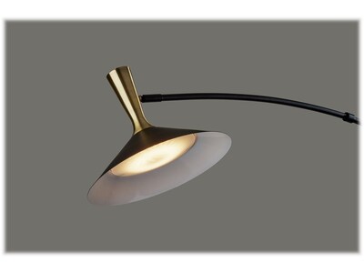 Adesso Bradley 81" Metal Black/Antique Brass Floor Lamp with Cone Shade (5185-01)