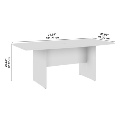 Bush Business Furniture 72W x 36D Boat Shaped Conference Table with Wood Base, Platinum Gray (99TB7236PG)