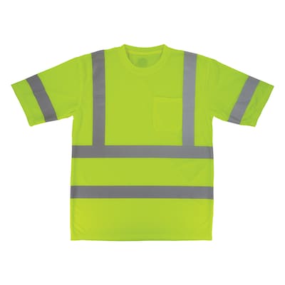 GloWear 8367 High Visibility Short Sleeve T-Shirt, ANSI Type R Class 3, Lime, 2XL (22036)