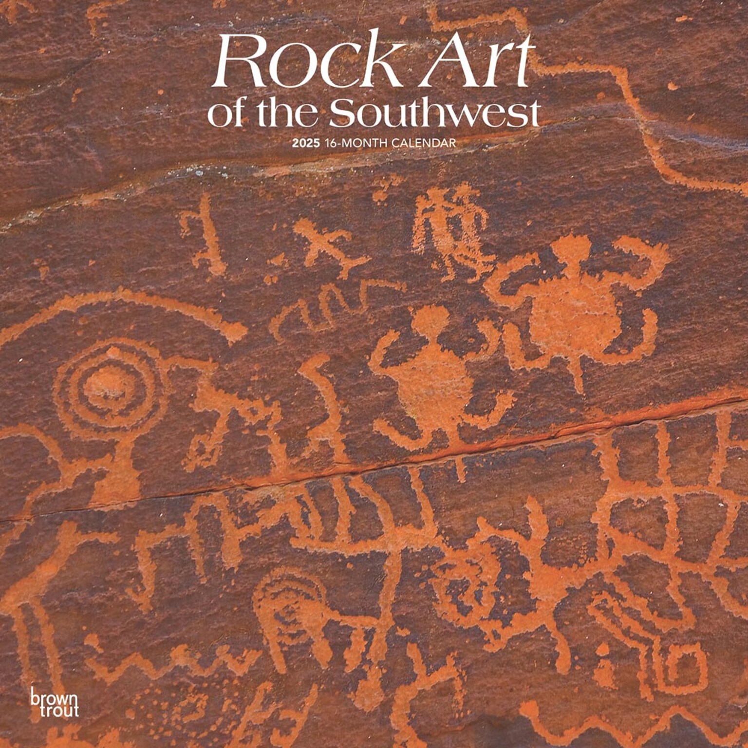 2025 BrownTrout Rock Art of the Southwest 12 x 12 Monthly  Wall Calendar (9781975476052)