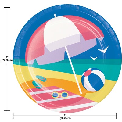 Say Hooray! Summer Sun Disposable Paper Plates and Napkins Set, 48/Pack (DTC9635E2G)