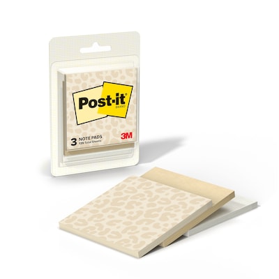 Post-it Notes Polished Patterns Spot On, 3 x 3, Assorted Colors, 45 Sheet/Pad, 3 Pads/Pack (3321-P