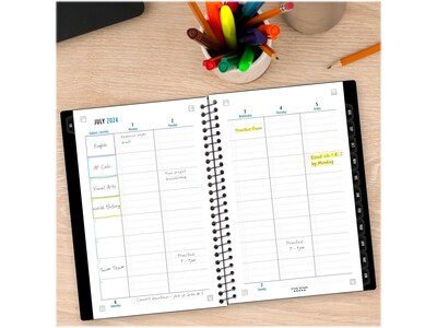 2024-2025 Five Star 5.5" x 8.5" Academic Weekly & Monthly Customizable Planner, Poly Cover, Assorted Colors (CAW451-00-25)
