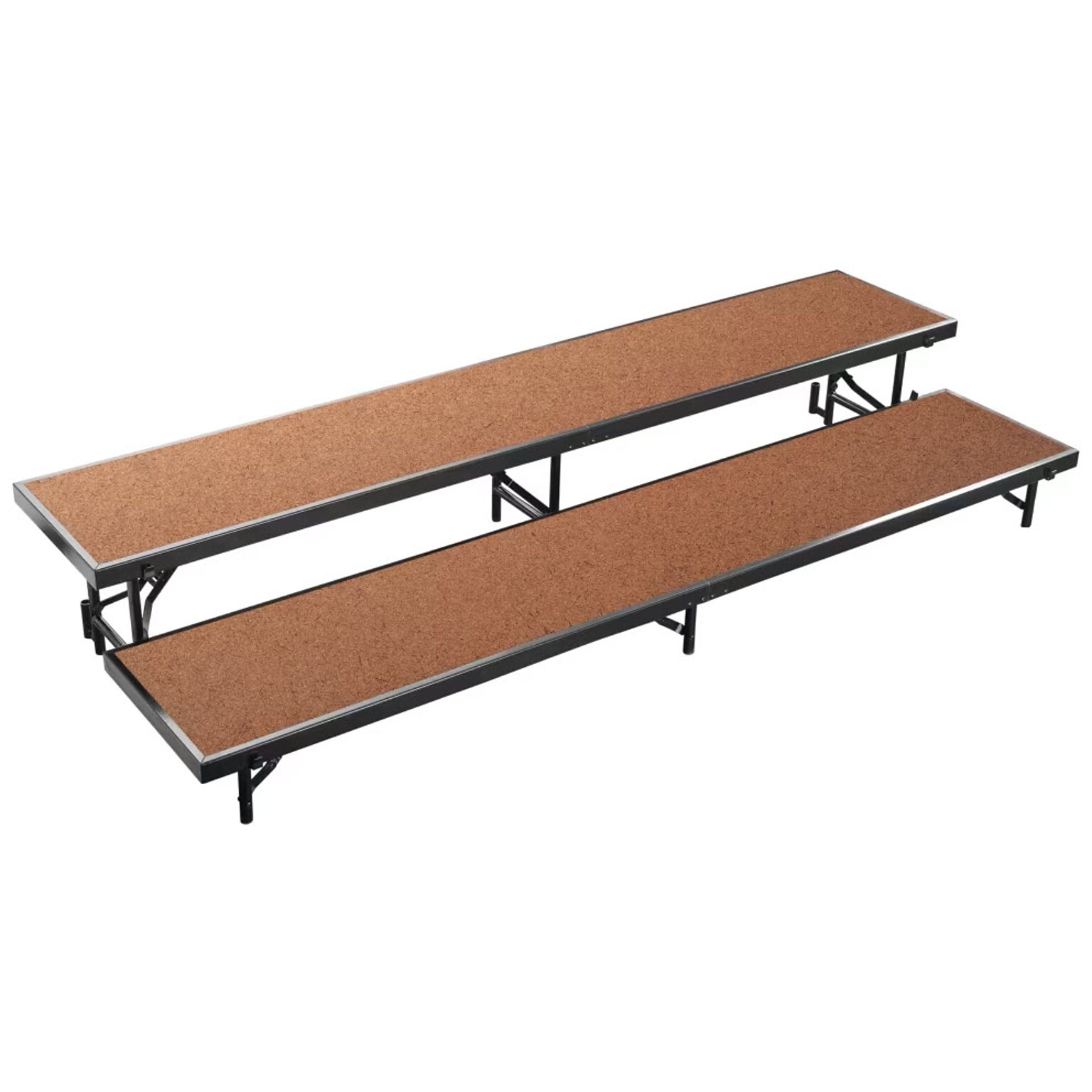 NPS 2 Level Straight Standing Choral Riser, Hardboard Floor, 36W x 60-66L x 16H (RS2LHB)