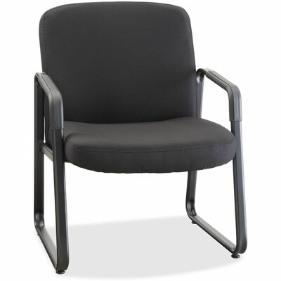 Lorell Big and Tall Fabric-Upholstered Guest Chair, 500 lb. Capacity, Black (LLR84586)
