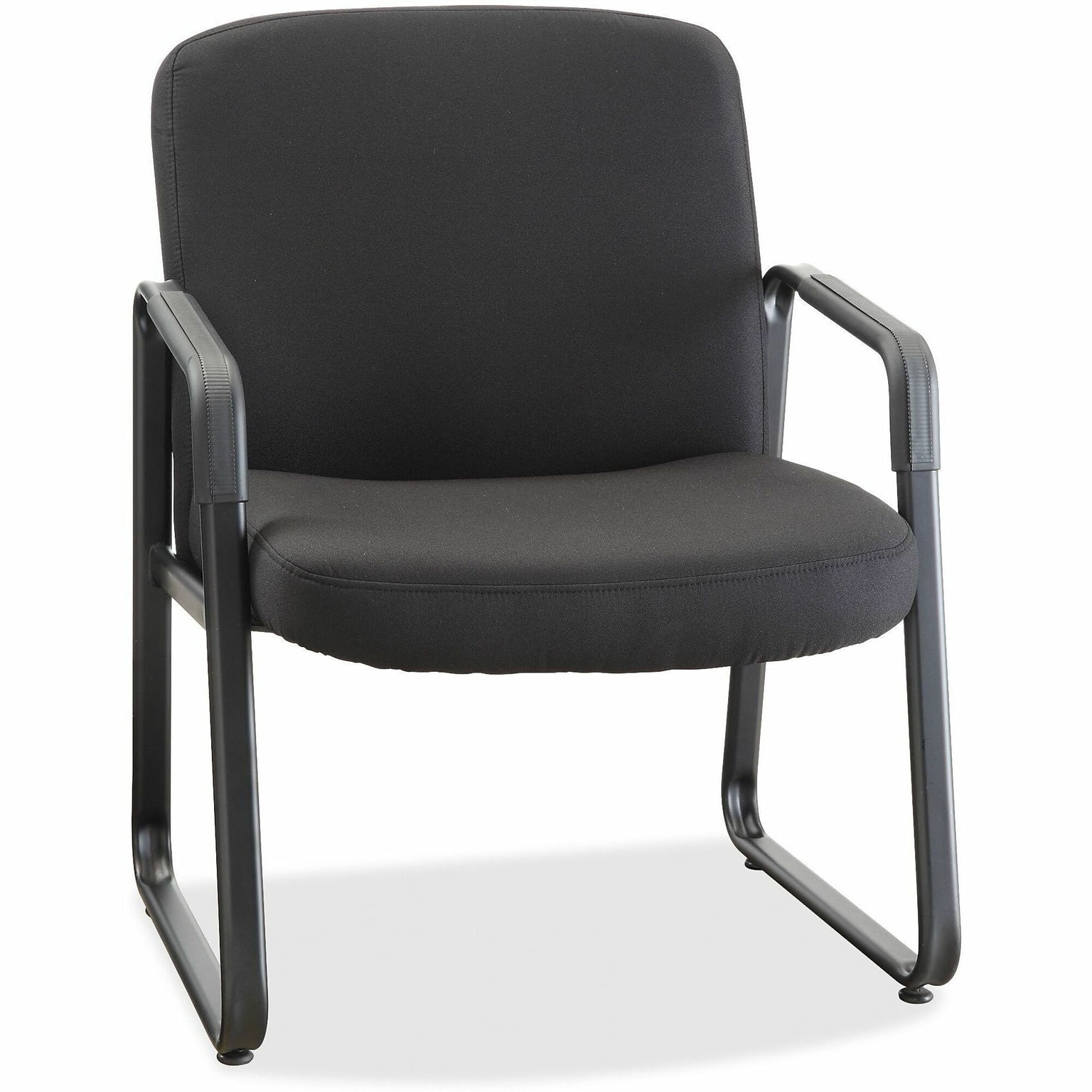 Lorell Big and Tall Fabric-Upholstered Guest Chair, 500 lb. Capacity, Black (LLR84586)