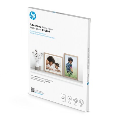 HP Advanced Photo Paper, Glossy, 8" x 10", 25 Sheets/Pack (6J777A)