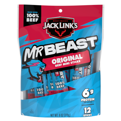 Jack Link’s x MrBeast Mini Original Beef Meat Stick, 6 oz. (10000044702)
