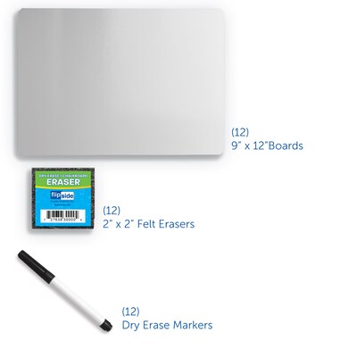 Flipside Dry-Erase Board, Pen, and Eraser Class Pack, 36/Set (21003)