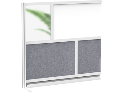 Luxor Workflow Series 4-Panel Modular Room Divider System Add-On Wall with Whiteboard, 48H x 53W,