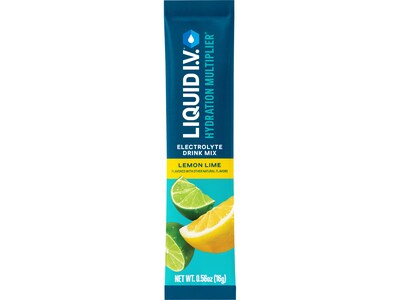LIQUID I.V. Hydration Multiplier Lemon Lime Electrolyte Drink Mix, 0.56 oz., 15 Sticks/Pack (LVM-150