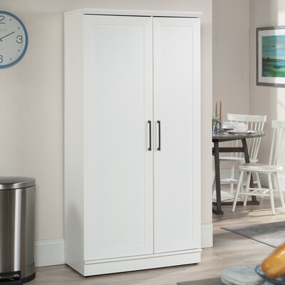 Sauder HomePlus 71H Storage Cabinet with 12 Shelves, Soft White (422427)