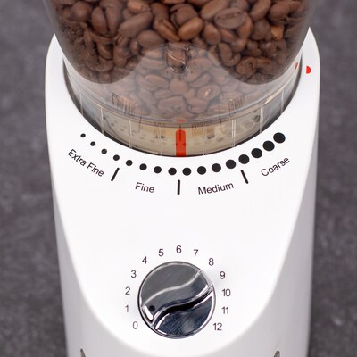 Capresso Infinity Plus Burr Coffee Grinder, White (570.02)