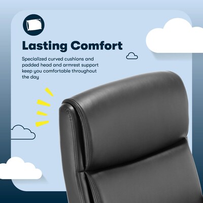 Serta Comfort Ergo Ergonomic Bonded Leather Swivel Executive Chair, Black (CCHR10016B)