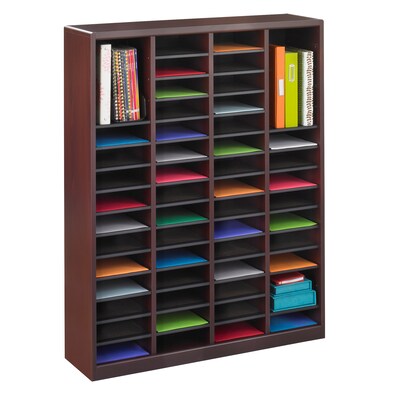 Safco E-Z Stor® 56-Compartment Literature Organizers, 40 x 52.25, Cherry (9331CY)