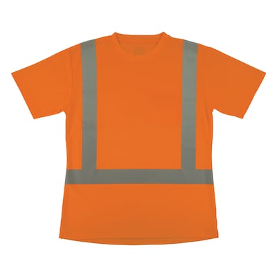 GloWear 8274 High Visibility Short Sleeve Women’s T-Shirt, ANSI Type R Class 2, Orange, X-Small (22081)