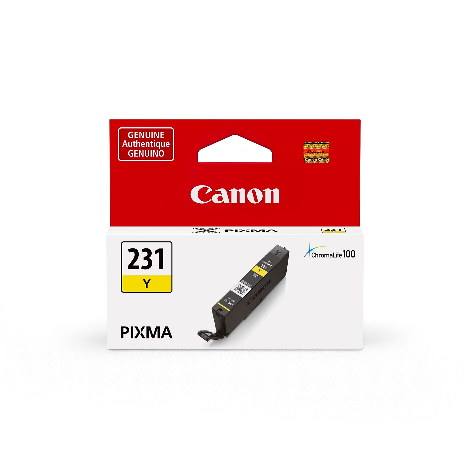 Canon Genuine CLI-231Y Yellow Standard Yield Ink Cartridge (6677C001)