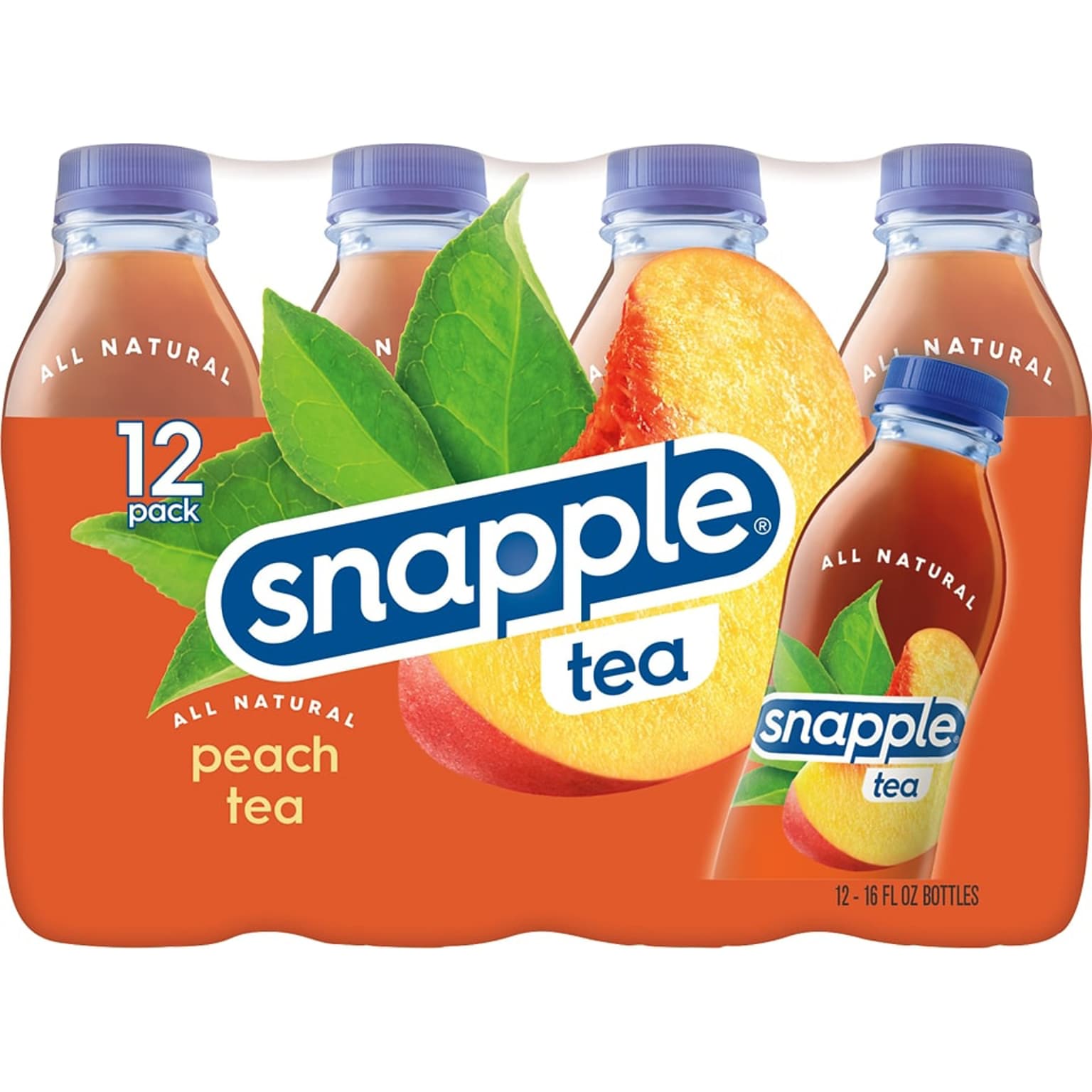 Snapple Peach Tea, 16 oz., 12 Bottles/Pack, 2 Packs/Carton (92816918)