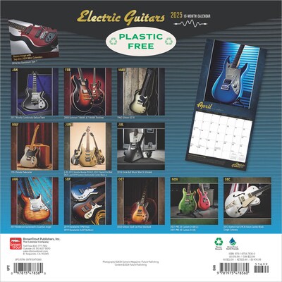 2025 BrownTrout Electric Guitars 12 x 12 Monthly Square Wall Calendar (9781975478360)