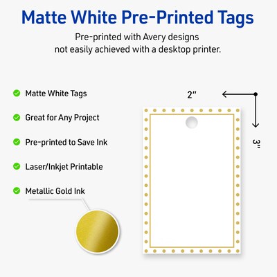 Avery 3 Blank Price & Merchandise Tags, White, 80/Carton (S00-DJ3-PRMWT10)