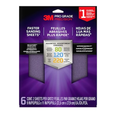 3M Pro Grade Precision Sanding Sheet, 9 x 11, 6/Pack (SHRASST-PGP-6T)