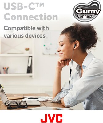 JVC Gumy Connect Earbuds, Black (HAFR9UCB)