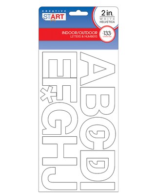 Creative Start 2 Self-Adhesive Letters, Numbers and Characters, White, 99/Pack, 3 Packs/Bundle (098131PK3)