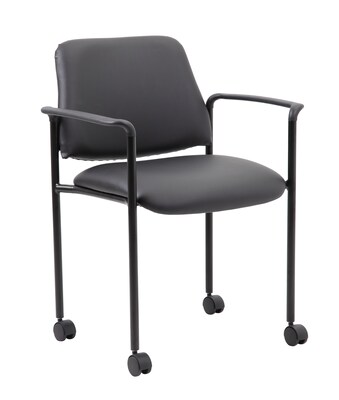 Boss Office Products 42" Round Cherry Laminate Table Set w/ 4 Black Vinyl Chairs (GROUP127C-D)