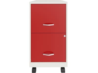 Space Solutions SOHO Smart File 2-Drawer Mobile Vertical File Cabinet, Letter Size, Lockable, Pearl