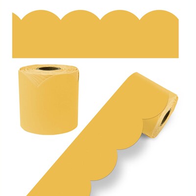 Carson Dellosa Education Rolled Scalloped Bulletin Board Border, 3" x 65', Goldenrod, 3/Bundle (CD-108531-3)