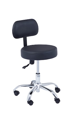 Viva Comfort Armless Vinyl Medical and Lab Stool with Lumbar Support, Black (ADI910-03-BLK-MK)