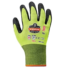 Ergodyne ProFlex 7022 Hi-Vis Nitrile Coated Cut-Resistant Gloves, ANSI A2, Dry Grip, Lime, XXL, 144