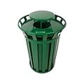 Alpine Industries Stainless Steel Outdoor Trash Can with Rain Bonnet Lid, 38-Gallon, Green (ALP479-3